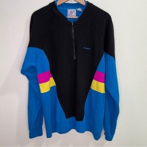 Vintage McGregor Quarter Zip Pullover Sweatshirt - Black/Blue/Pink/Yellow